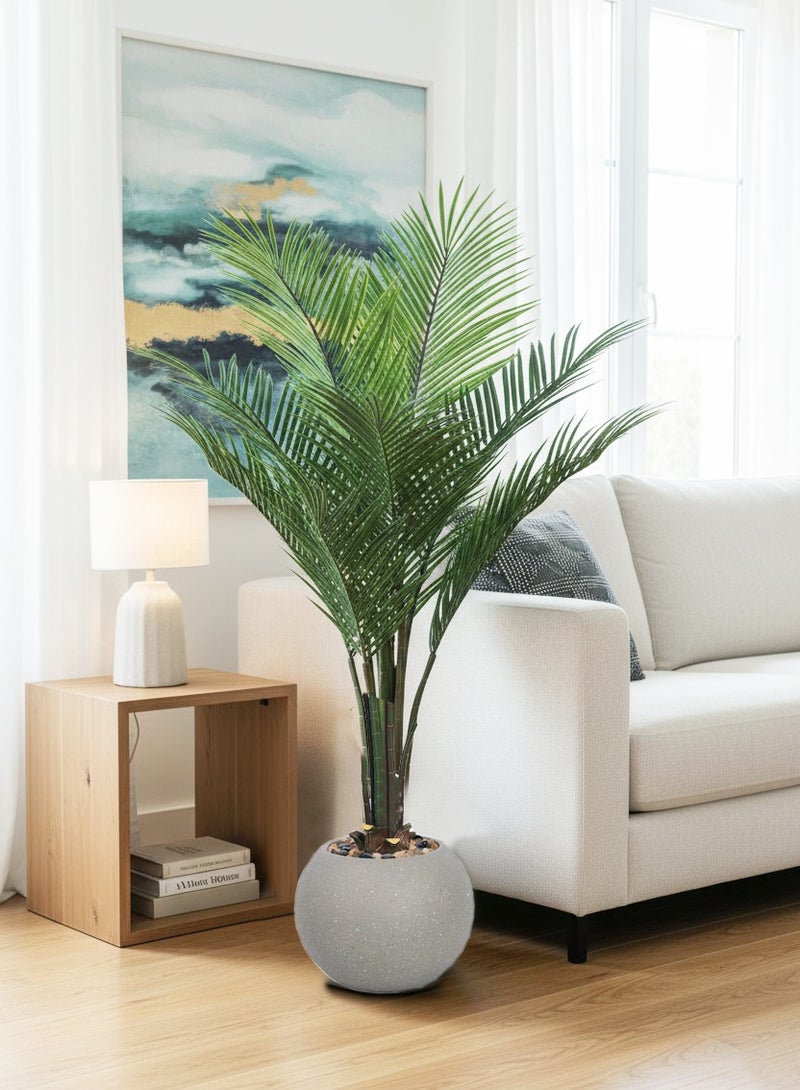 تالا شجرة أريكا صناعية 7 فروع بارتفاع 140 سم – أوراق نخيلية كثيفة بتصميم واقعي مع حوض بلاستيك أنيق للديكور الداخلي - Image 4